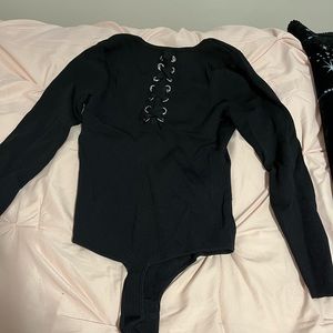Body suit lace up back